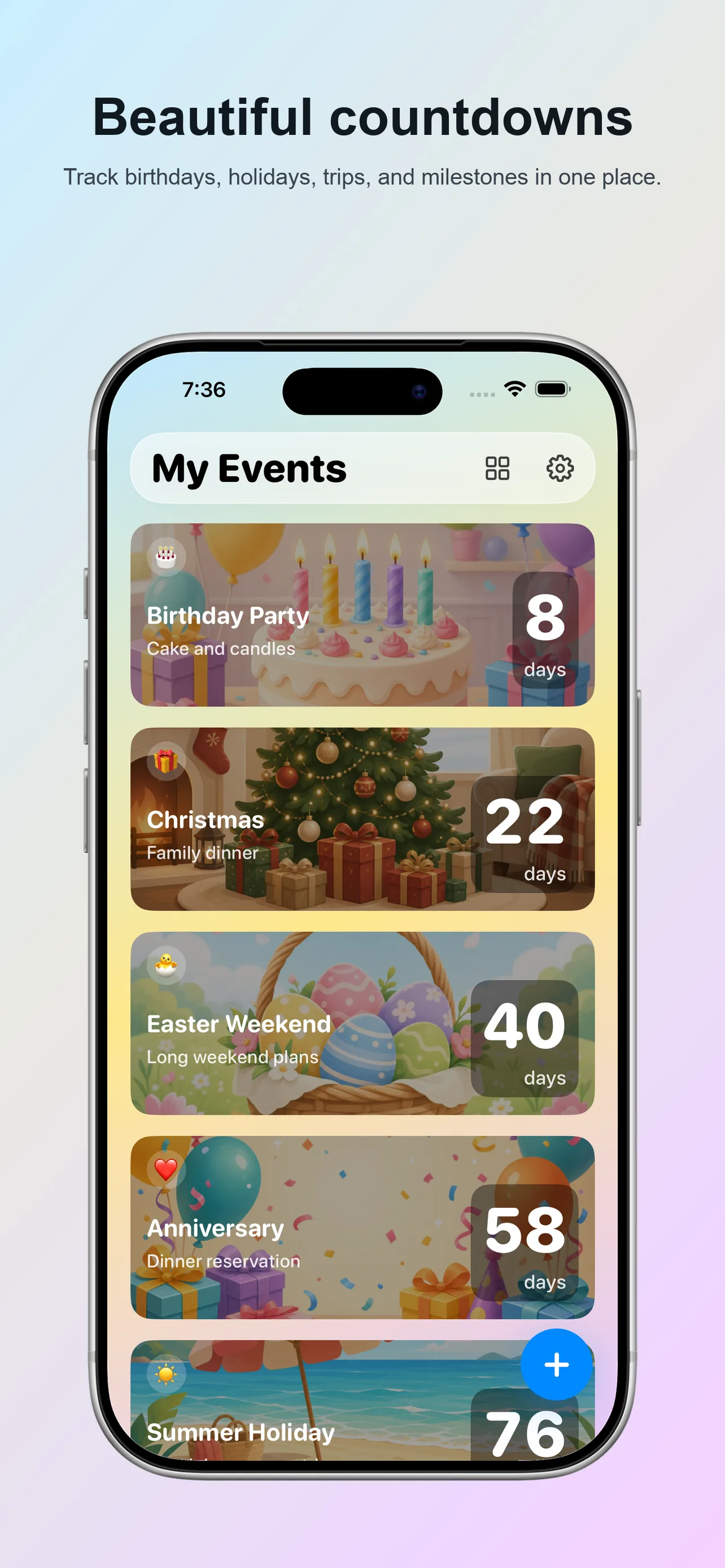 Beautiful countdowns