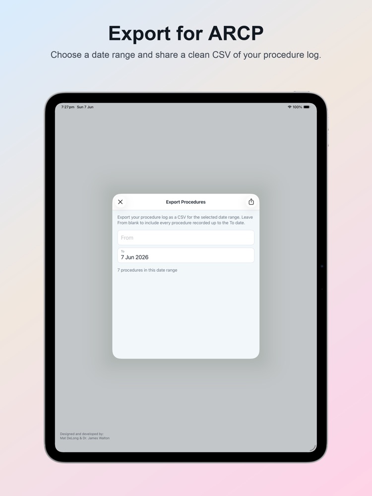 Export EM Logbook records on iPad