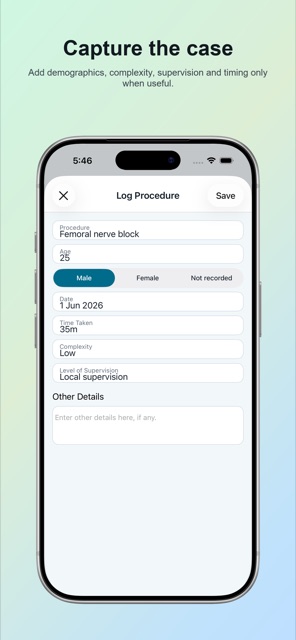 Log a procedure in EM Logbook