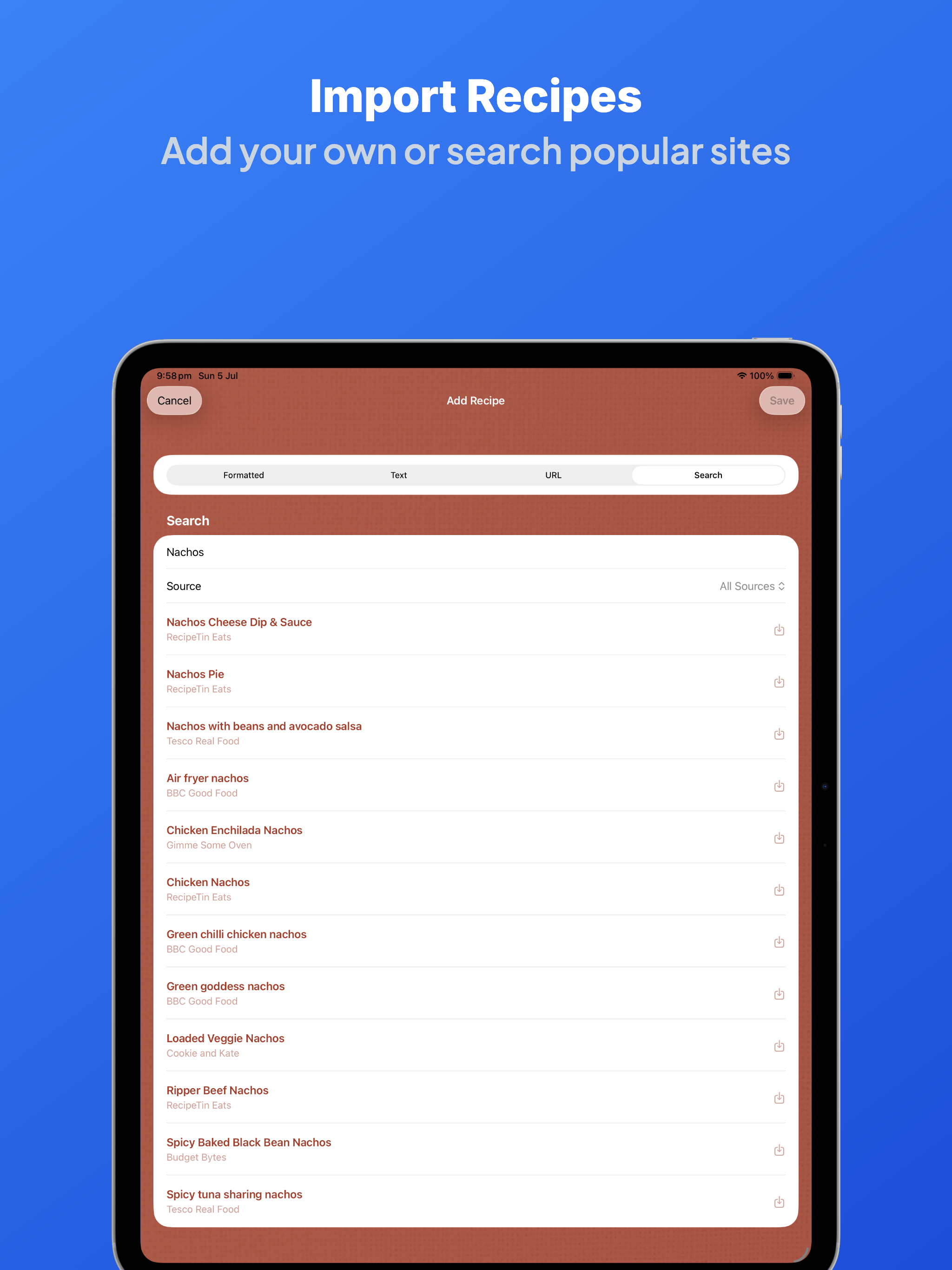Recipe Time import workflow