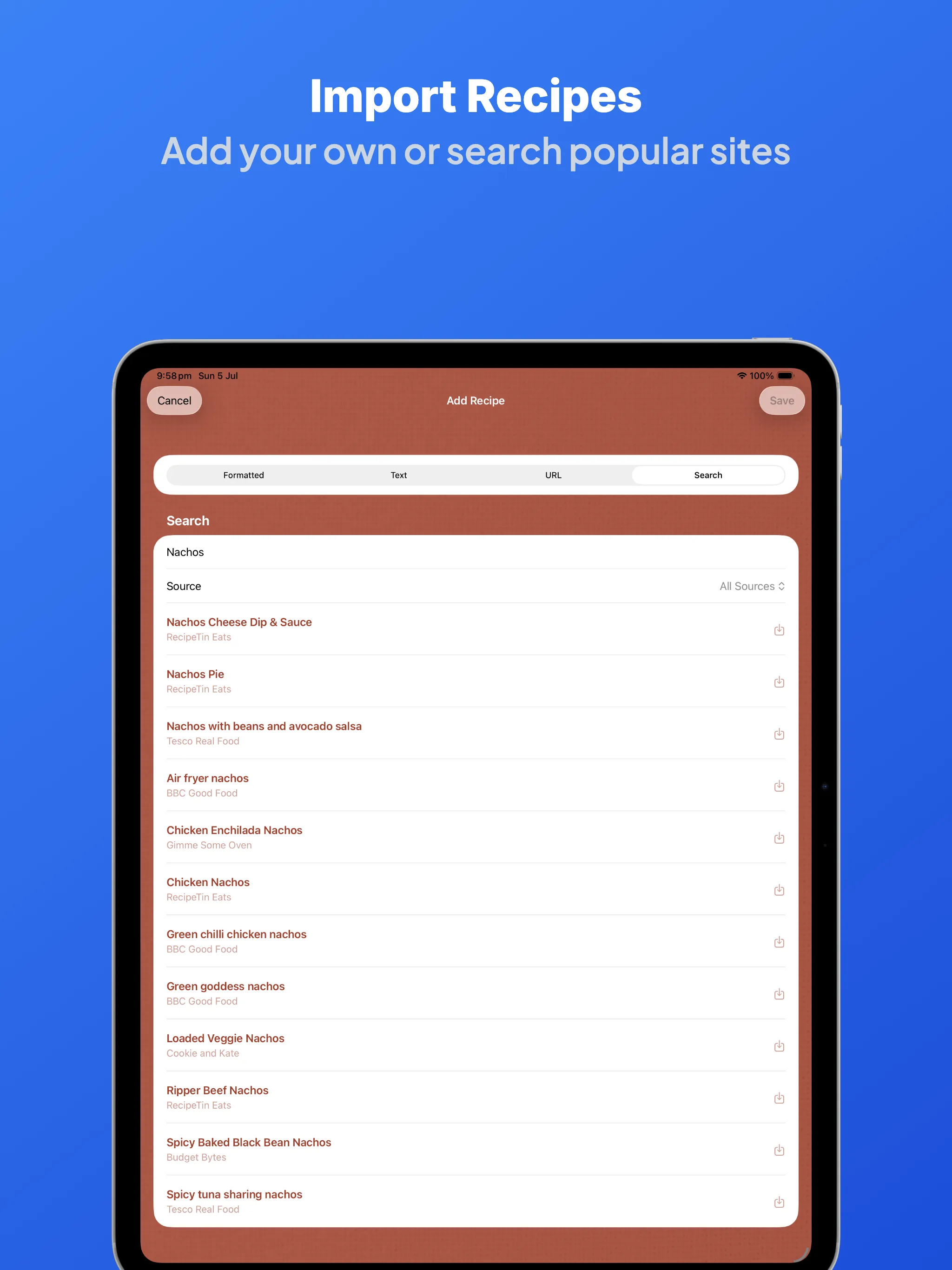 Recipe Time import workflow